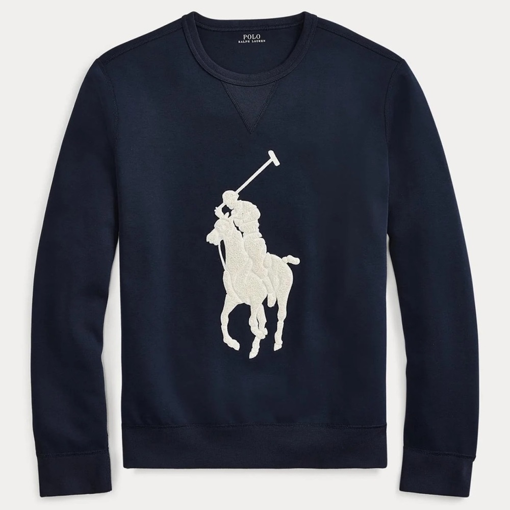 POLO RALPH LAUREN BIG PONY CREWNECK SWEATER NAVY BIG HORSE